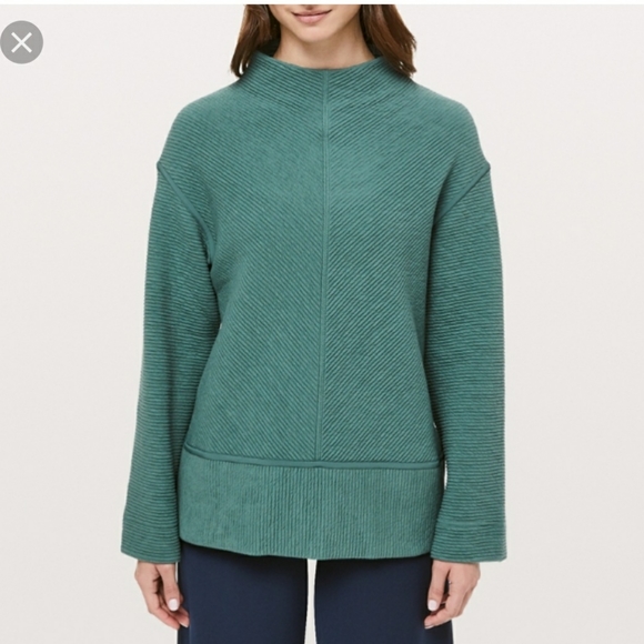 lululemon athletica Sweaters - Lululemon On Repeat Mock Neck Green Smoke